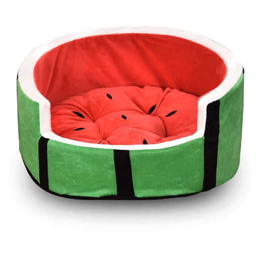 Winter Warm Watermelon Dog Bed
