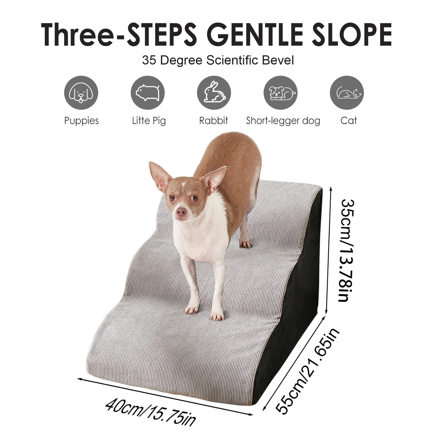 3 Steps Anti Slip Dog Stairs