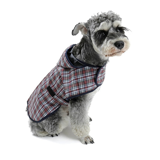 High Quality Plaid Dog Raincoat