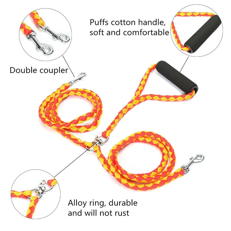 No Tangle Coupler Dual Dog Leash