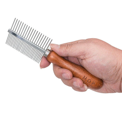 Dual Sided Wooden Dog Comb