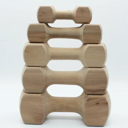 Real Wood Dog Dumbbell Toy