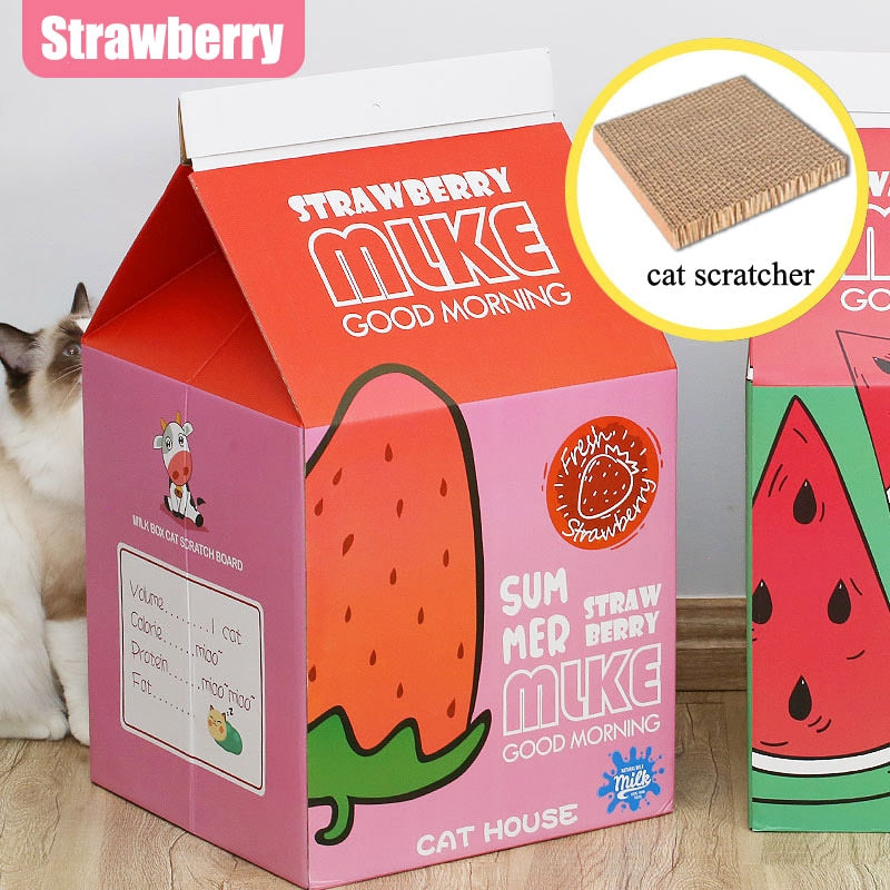 Cute Strawberry Cat Scratcher Nest