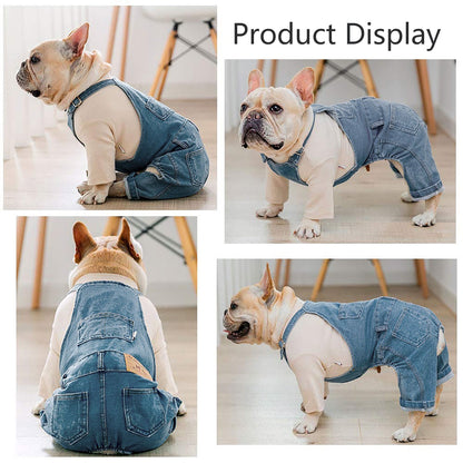 Pet Dog Denim Overall Jumpsuit