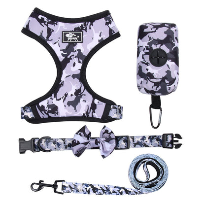 Outdoor Camouflage Dog Harness Set