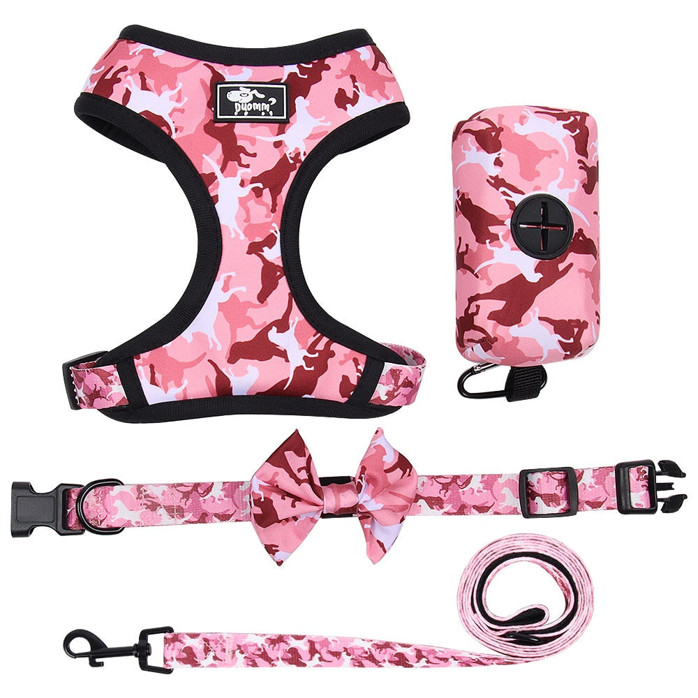 Outdoor Camouflage Dog Harness Set