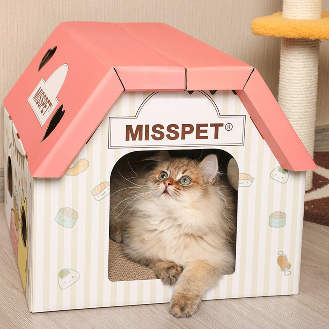 Decorative Cartoon Cute Cat Scratch House