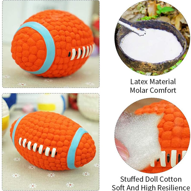 Squeaky Bouncy Dog Football Toy