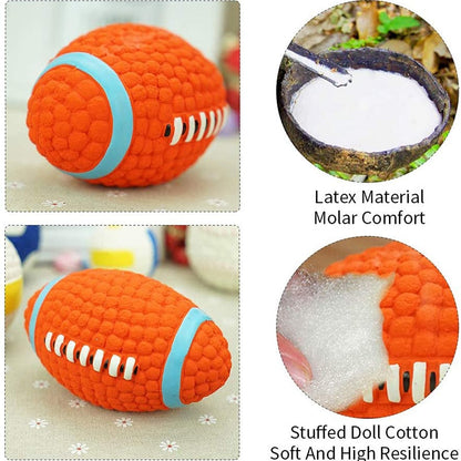 Squeaky Bouncy Dog Football Toy