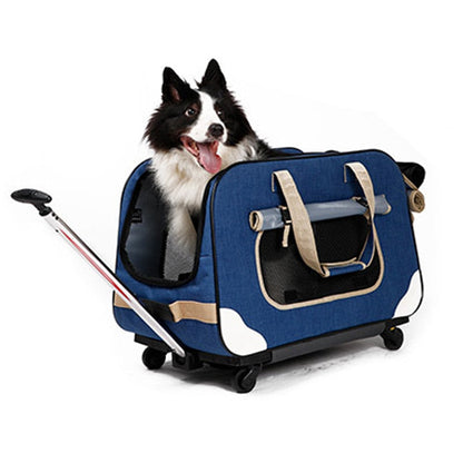 Portable Pet Carrier With Wheels