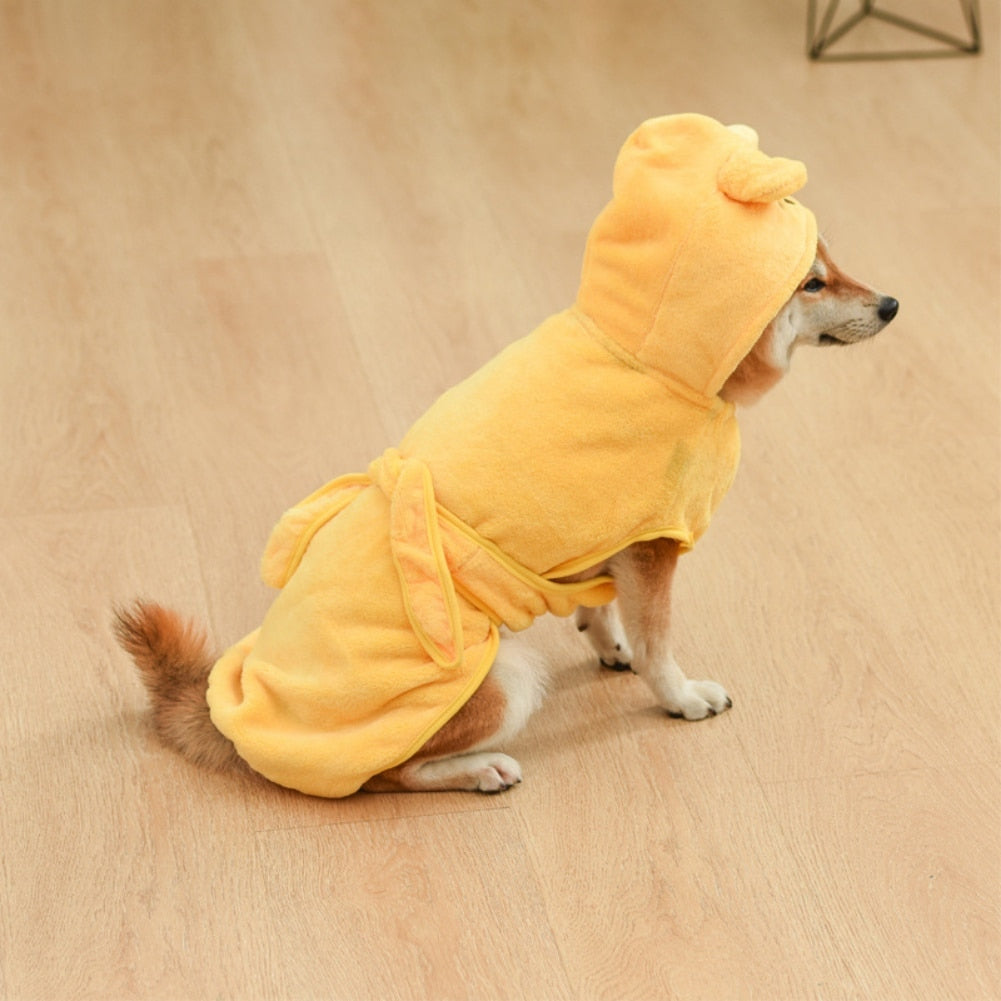 Cute Hooded Dog Bathrobe