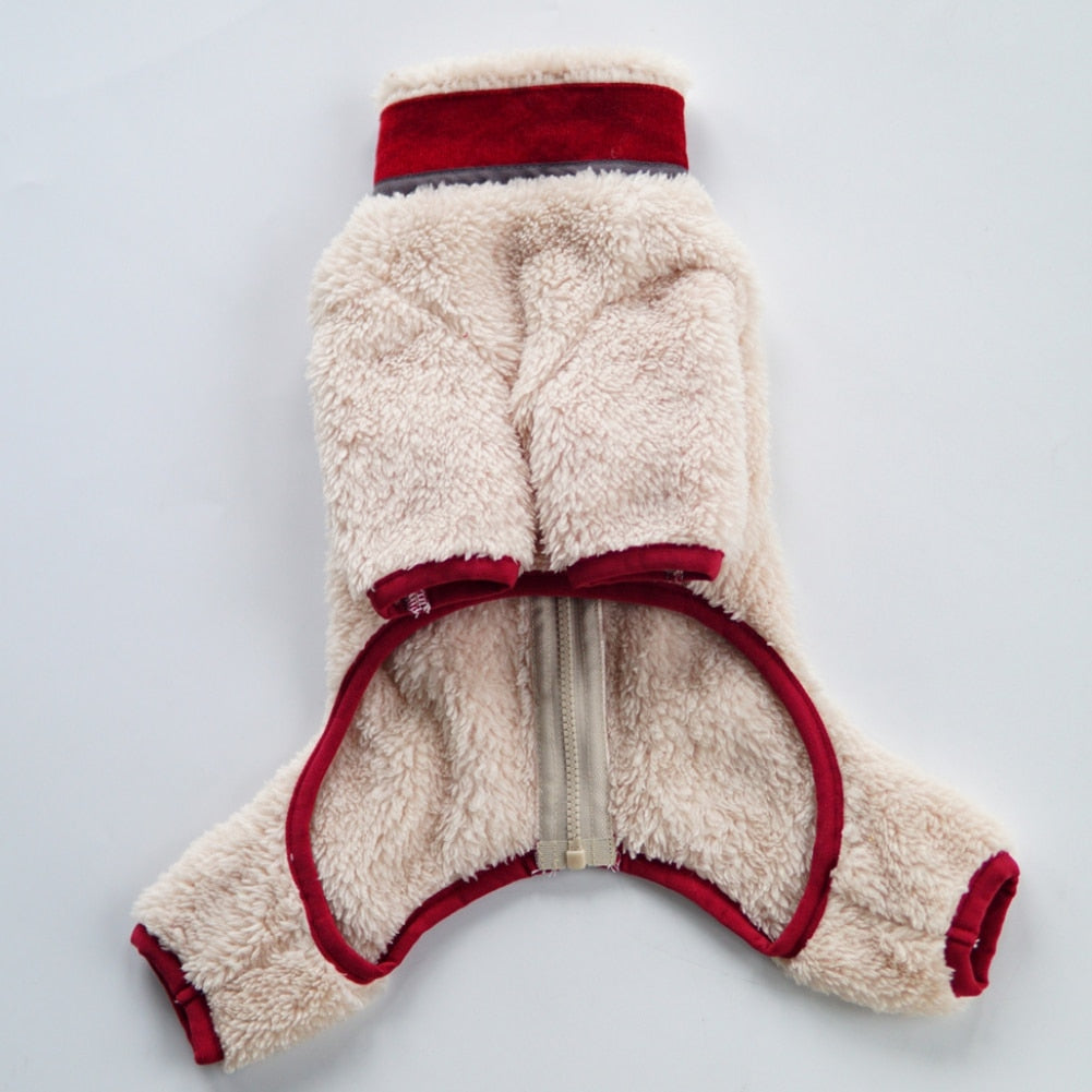 Soft Plush Dog Red Jumpsuit