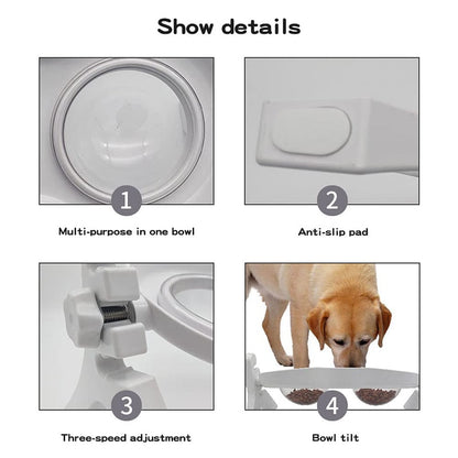 360° Rotating Design Elevated Dog Bowls