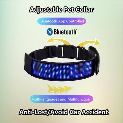 Text Display LED Dog Collar