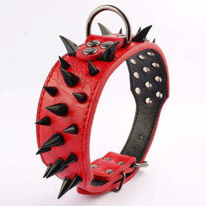 Leather Thick Spiked Dog Collar