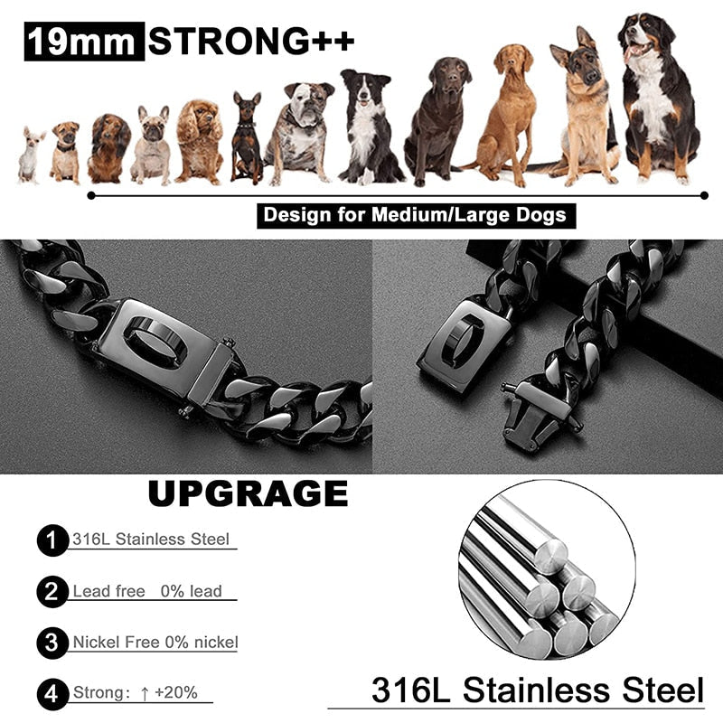 Strong Cuban Link Dog Chain Collars