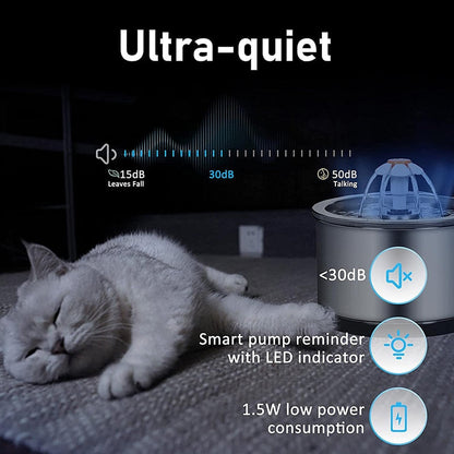 2.5L USB Led Light Cat Water Fountain