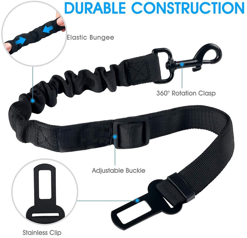 Heavy Duty Elastic Vehicle Dog Safety Belt