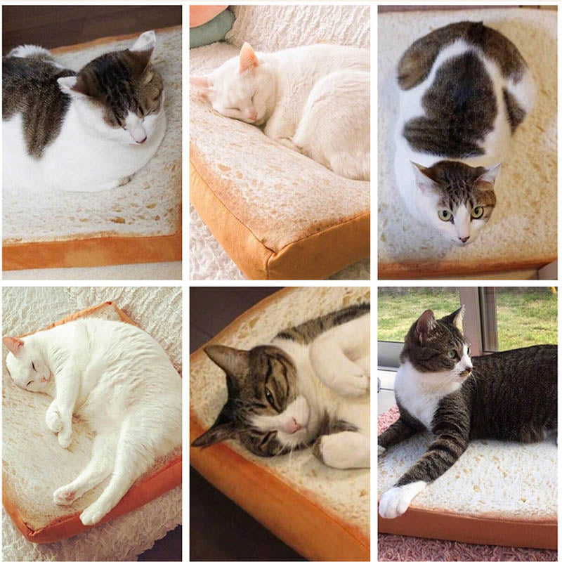 Toast Bread Cat Soft Bed