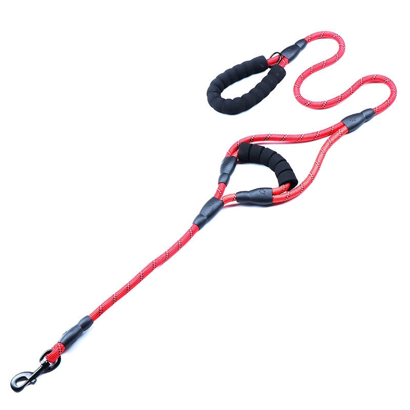 2 Padded Handles Reflective Dog Leash