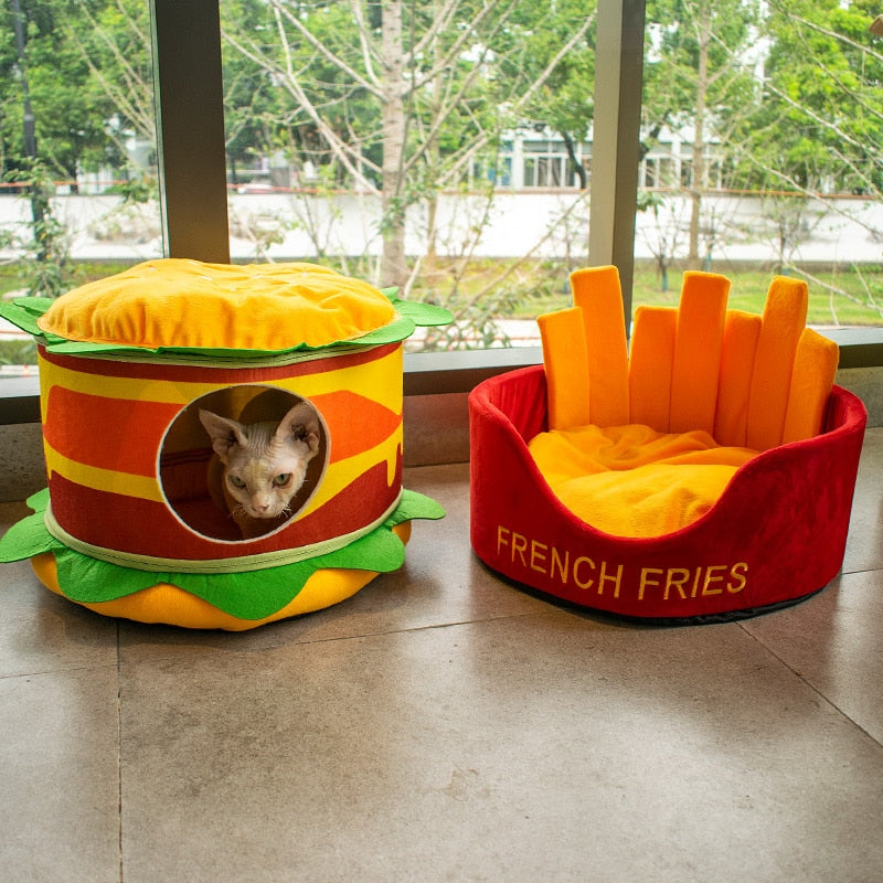 Hamburger And Fries Pet Bed