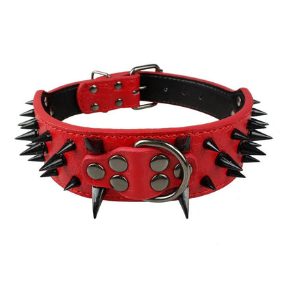 Leather Thick Spiked Dog Collar