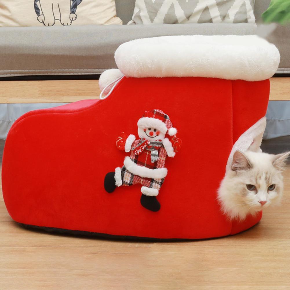 Christmas Boots Cat Bed