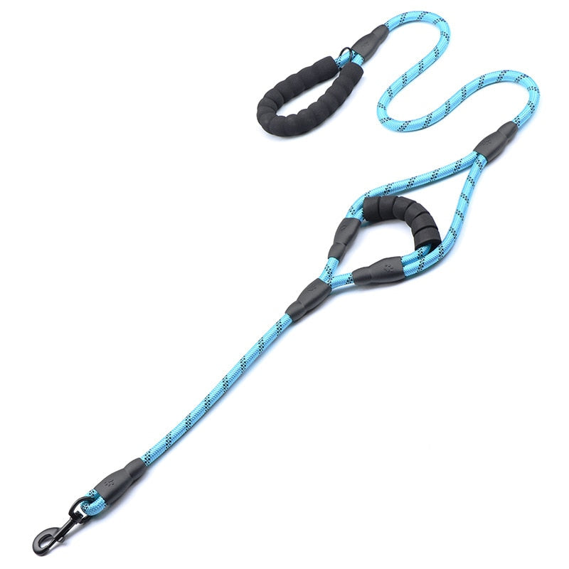 2 Padded Handles Reflective Dog Leash