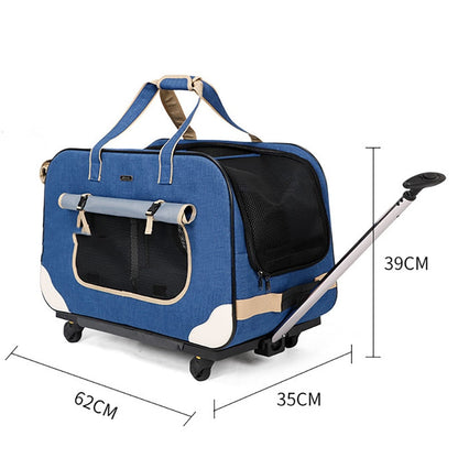 Portable Pet Carrier With Wheels