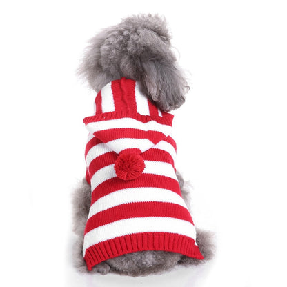 Red White Striped Dog Sweater