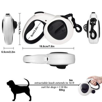 Flashlight Poop Bag Dispenser Dog Leash