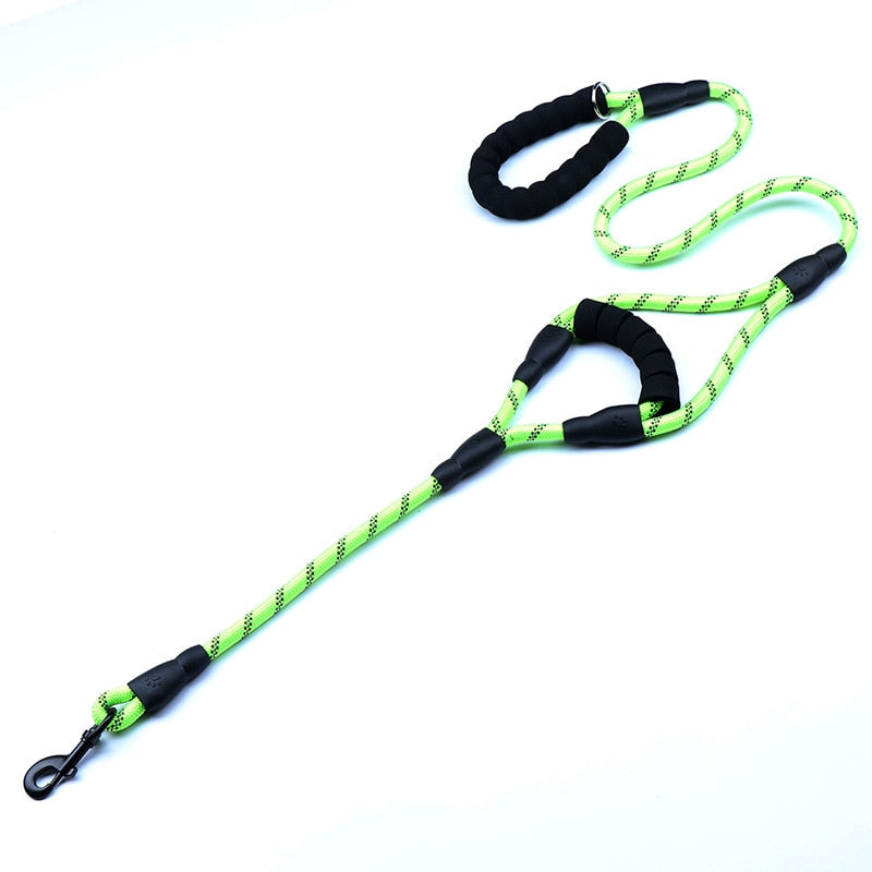 2 Padded Handles Reflective Dog Leash