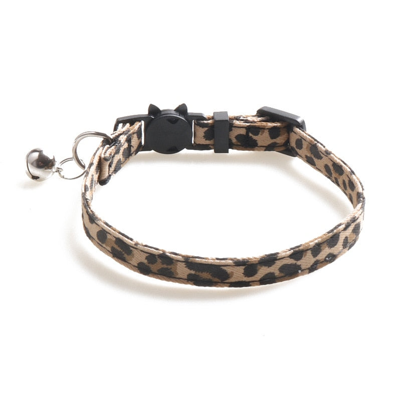 Leopard Print Cat Collar With Bell
