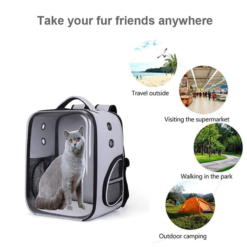 Clear Window Travel Pets Backpack