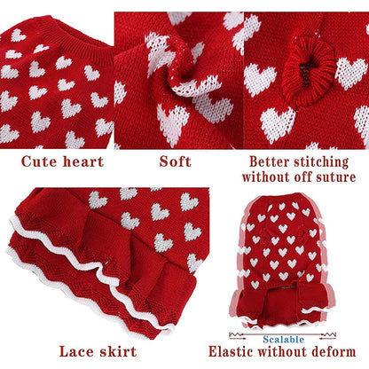 Cute Heart Warm Dog Sweater