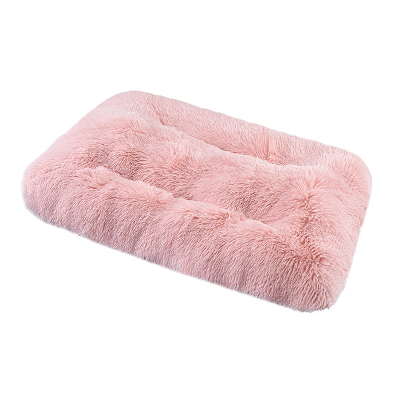 Fluffy Calming Long Plush Dog Bed