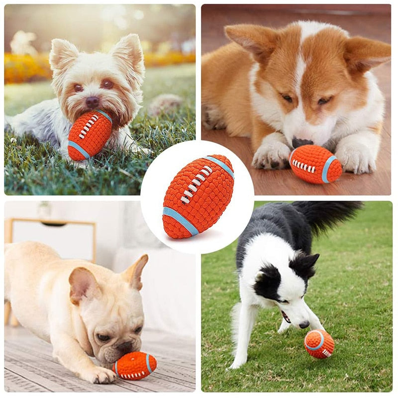 Squeaky Bouncy Dog Football Toy