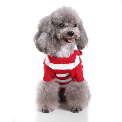 Red White Striped Dog Sweater