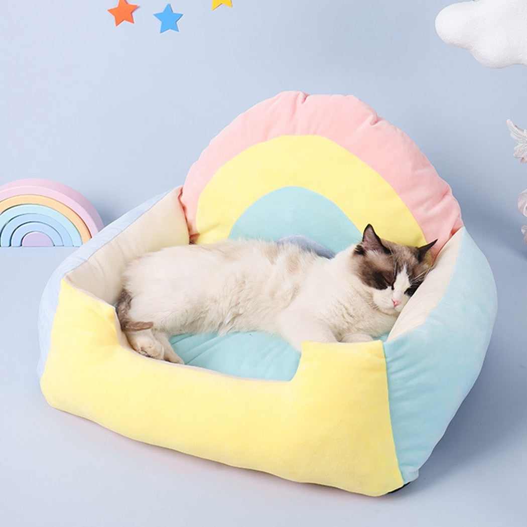 Cosy Soft Rainbow Pet Bed