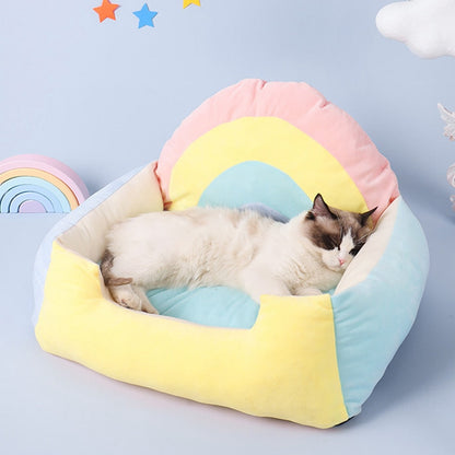 Cosy Soft Rainbow Pet Bed