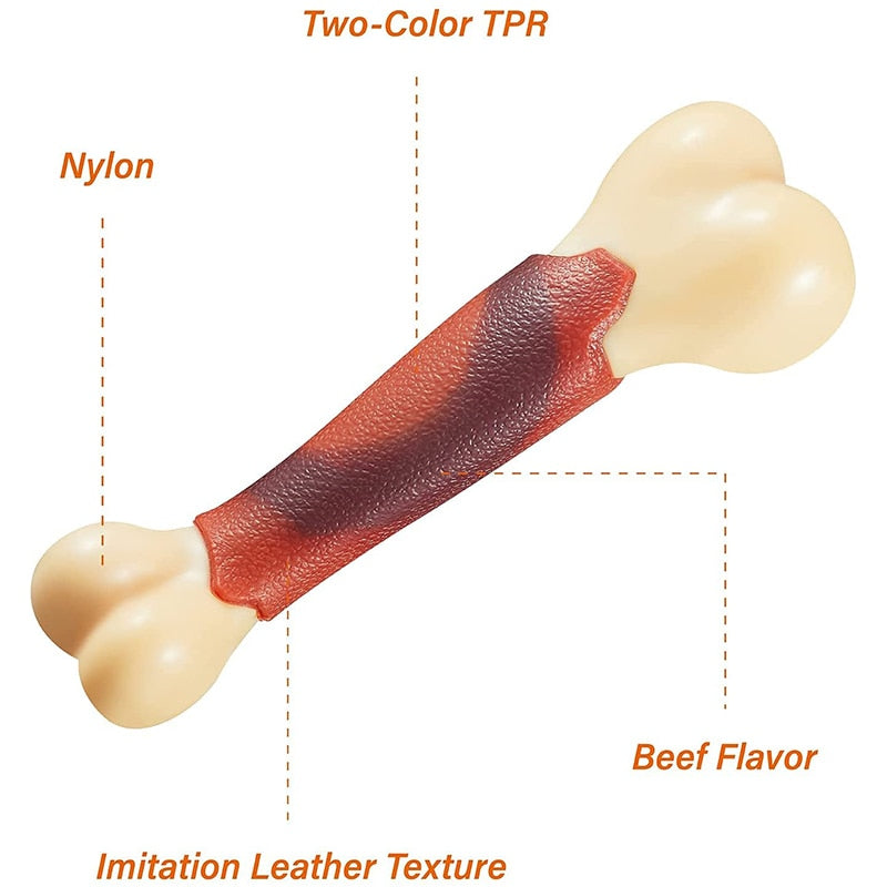 Nylon Beef Flavor Dog Bone Chew Toy