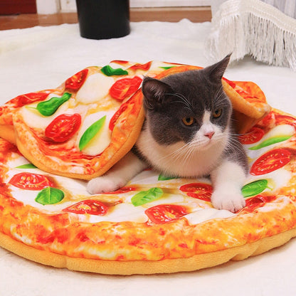 Soft Flannel Pizza Pet Bed