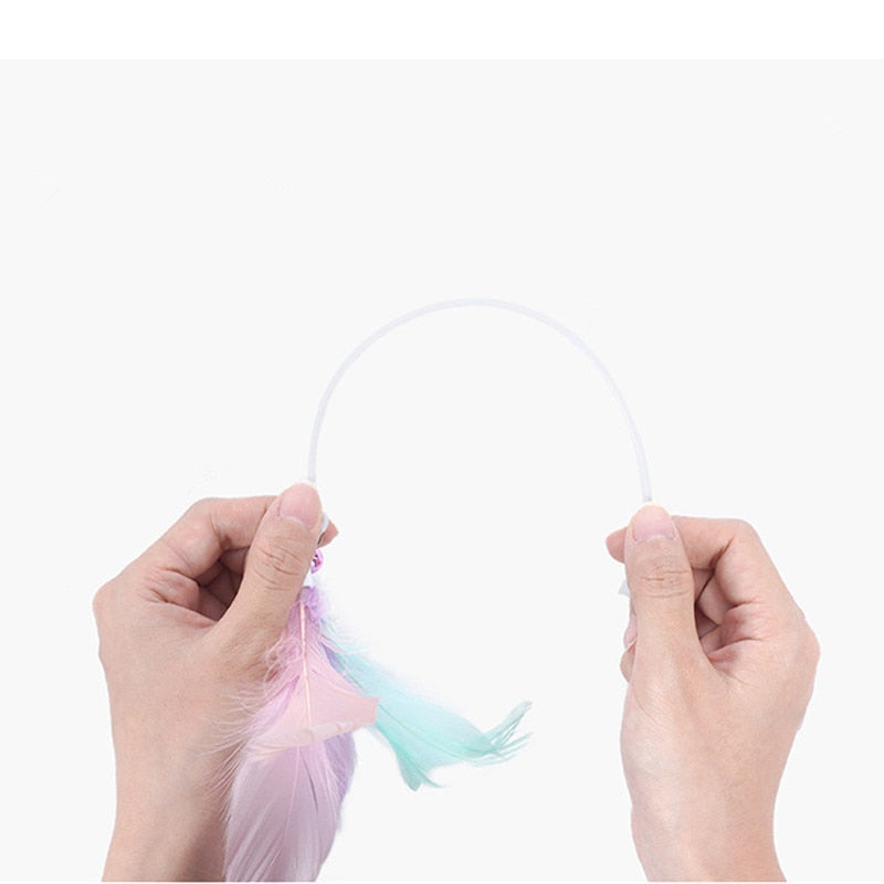 Interactive Cats Stick Feather Tease Toy