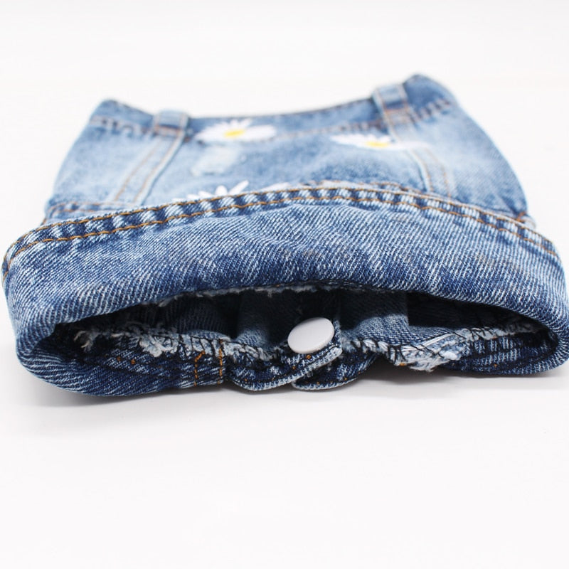 Denim Lapel Jeans Dog Jacket