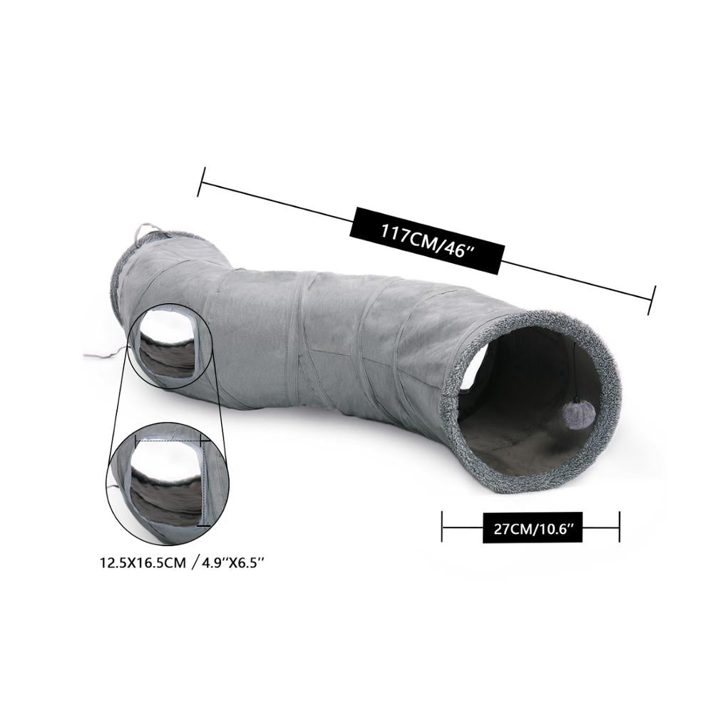 Collapsible Hideaway S Shape Cat Tunnel