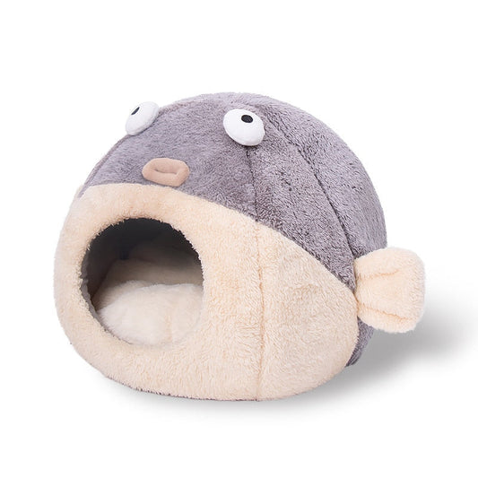 Cute Pufferfish Pet Bed