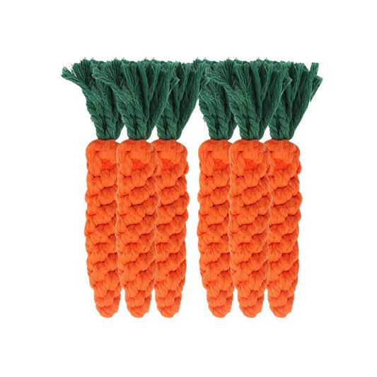 Cotton Fiber Carrot Dog Rope Toy