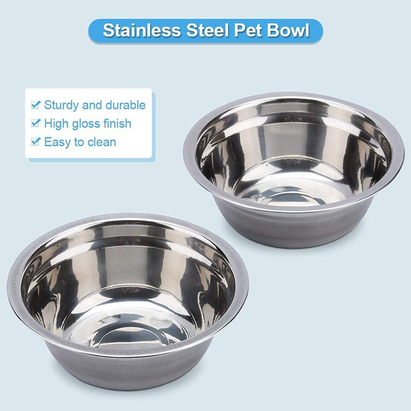 Sturdy Stainless Steel Double Dog Bowls