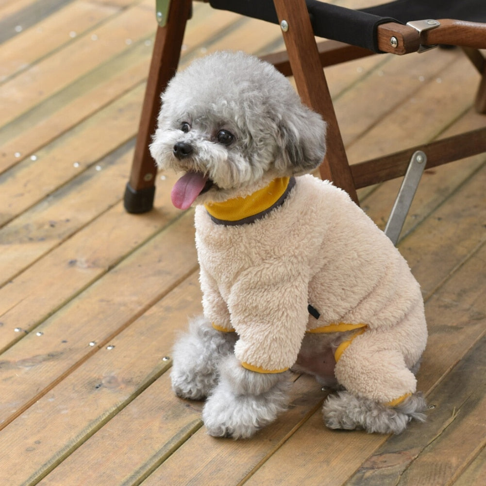 Soft Plush Yellow Dog Jumpsuit