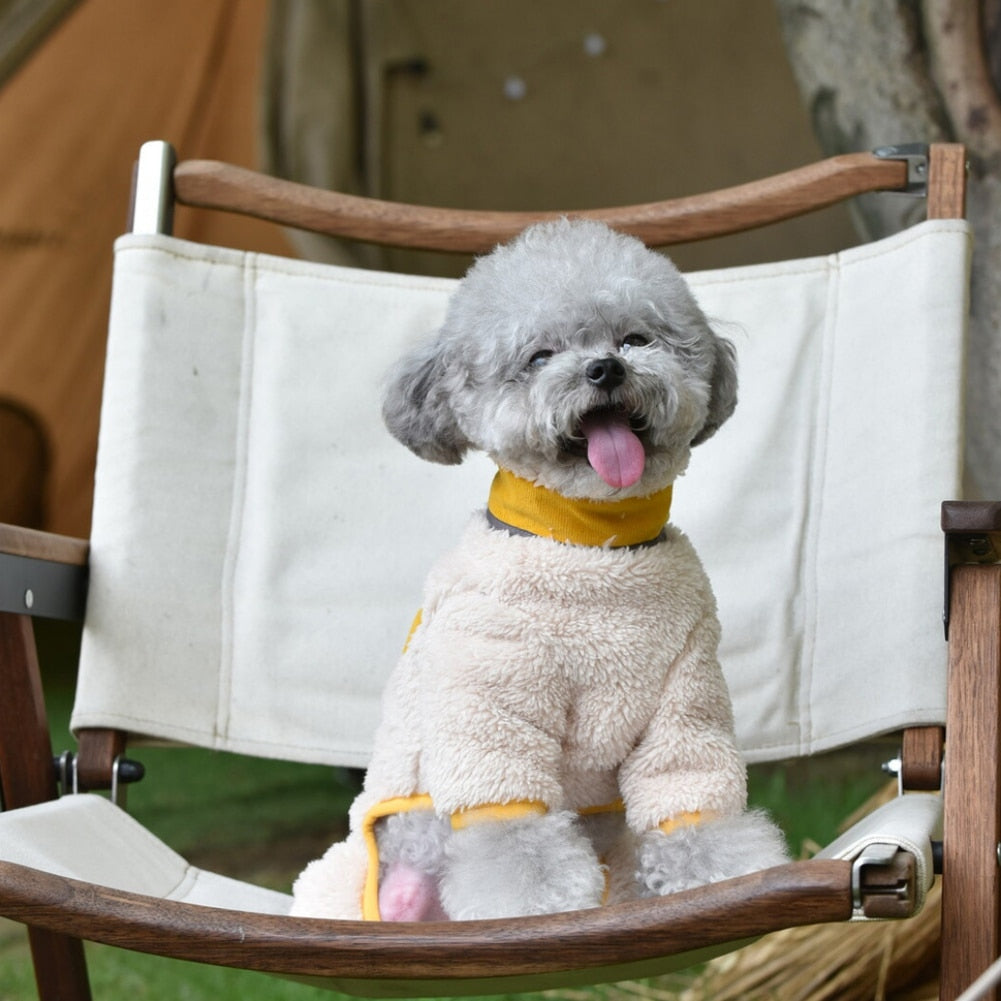 Soft Plush Yellow Dog Jumpsuit